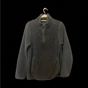 GoodFellow & Co Black Sherpa Half Zip Pullover